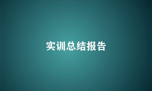 实训总结报告