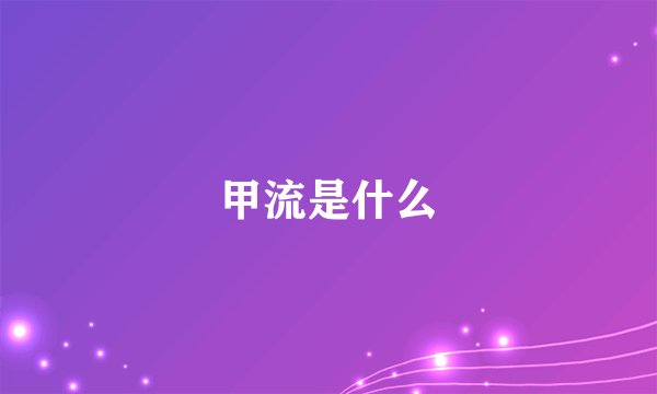甲流是什么