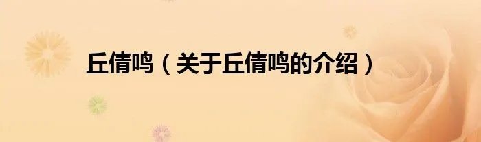 丘倩鸣（关于丘倩鸣的介绍）