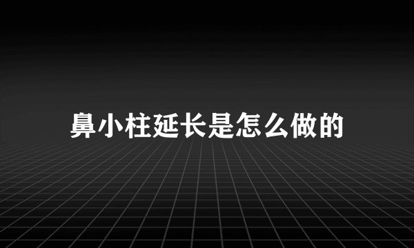 鼻小柱延长是怎么做的