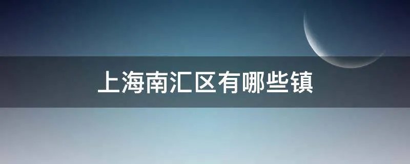 上海南汇区有哪些镇