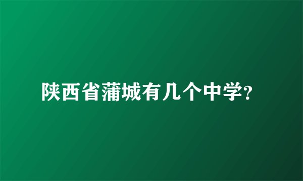 陕西省蒲城有几个中学？