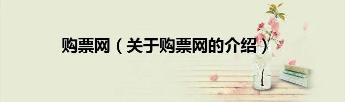 购票网（关于购票网的介绍）