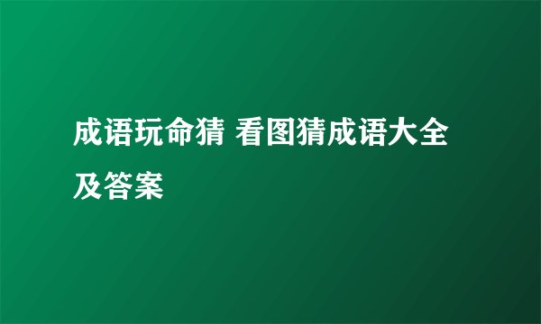 成语玩命猜 看图猜成语大全及答案