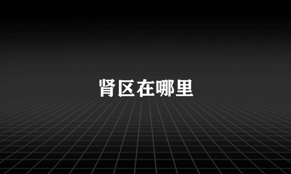 肾区在哪里