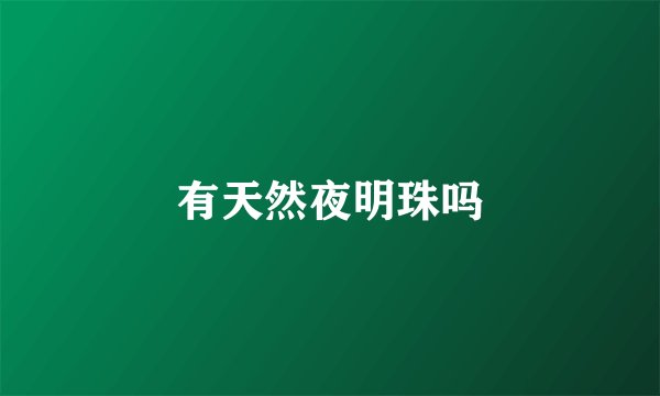 有天然夜明珠吗