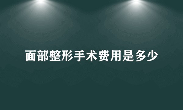 面部整形手术费用是多少