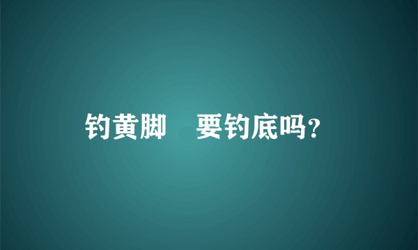钓黄脚鱲要钓底吗？