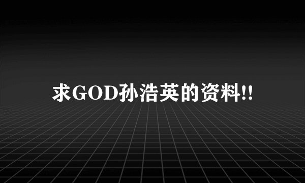 求GOD孙浩英的资料!!