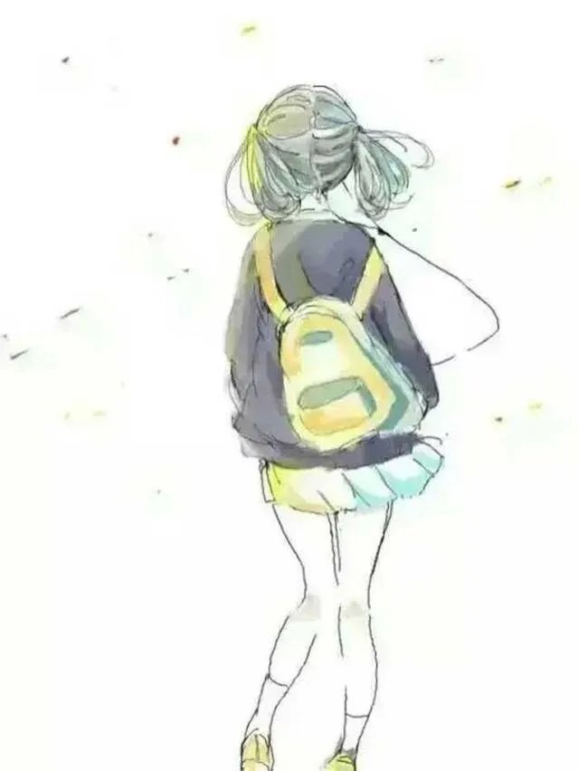 有没有唯美好看的女生背影插画图片？