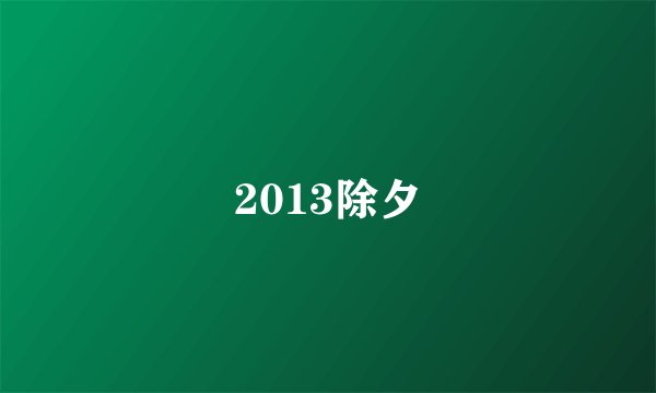 2013除夕