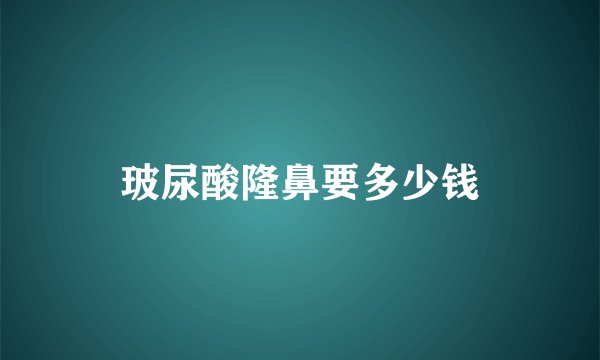 玻尿酸隆鼻要多少钱