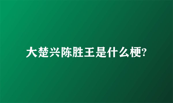 大楚兴陈胜王是什么梗?