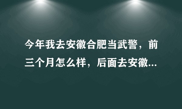 今年我去安徽合肥当武警，前三个月怎么样，后面去安徽部队做武警每天又做什么，辛苦吗？要详细
