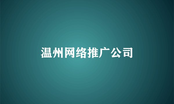 温州网络推广公司