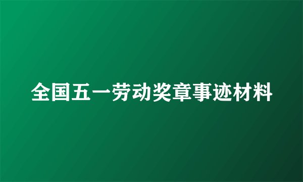 全国五一劳动奖章事迹材料