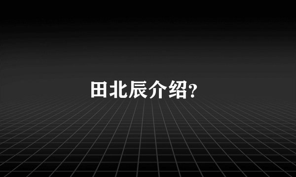田北辰介绍？