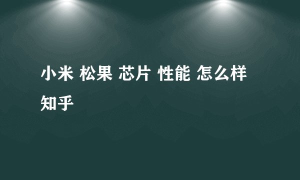 小米 松果 芯片 性能 怎么样 知乎