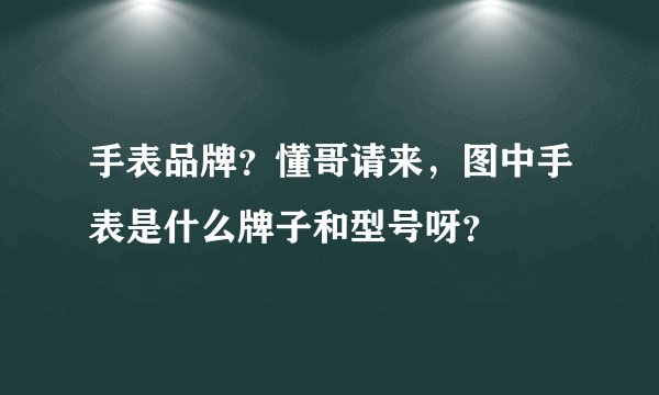 手表品牌？懂哥请来，图中手表是什么牌子和型号呀？