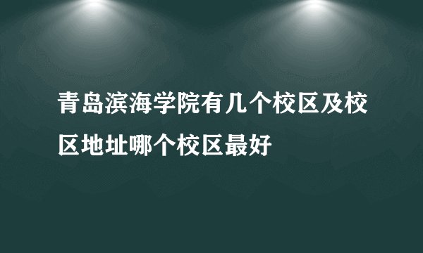 青岛滨海学院有几个校区及校区地址哪个校区最好
