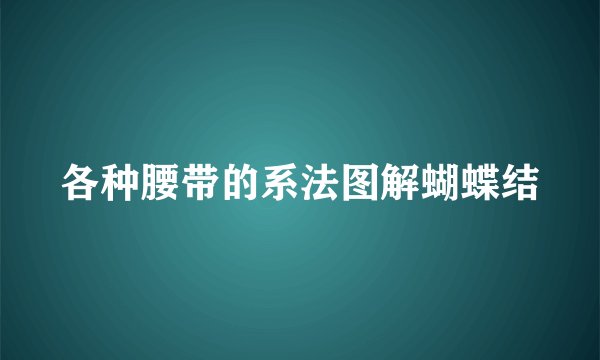 各种腰带的系法图解蝴蝶结