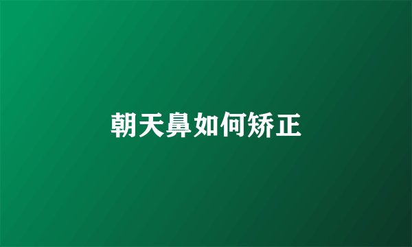 朝天鼻如何矫正