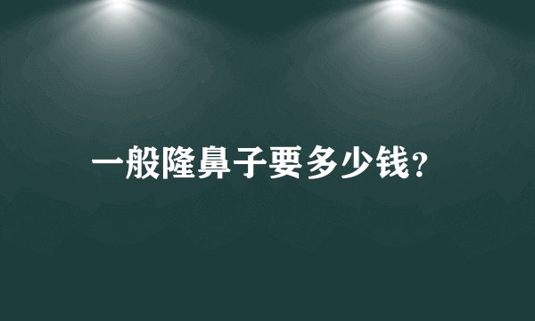 一般隆鼻子要多少钱？