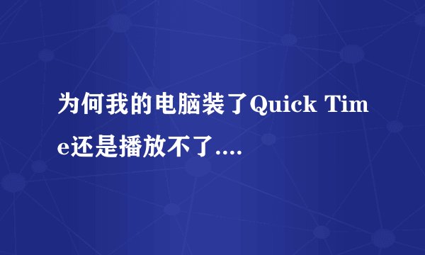 为何我的电脑装了Quick Time还是播放不了.mov格式的文件??