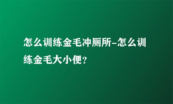 怎么训练金毛冲厕所-怎么训练金毛大小便?