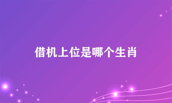 借机上位是哪个生肖