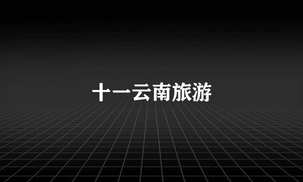 十一云南旅游