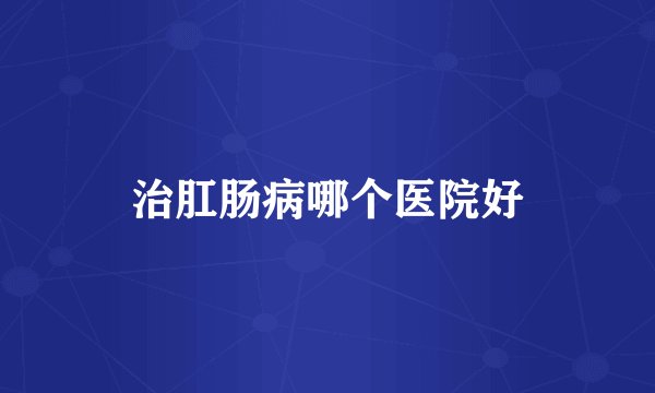 治肛肠病哪个医院好