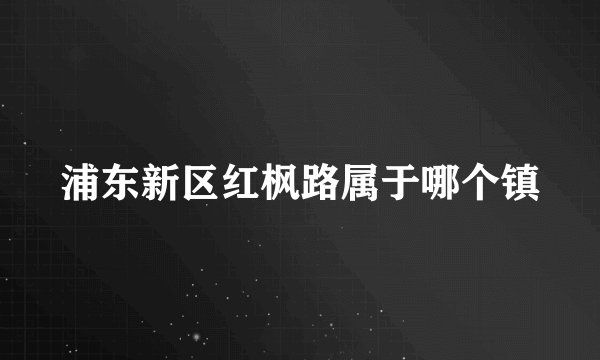 浦东新区红枫路属于哪个镇