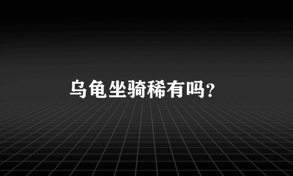 乌龟坐骑稀有吗？