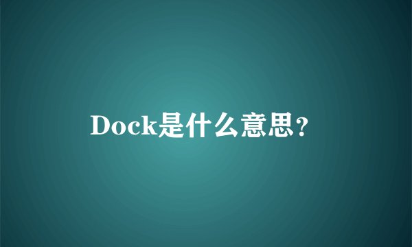 Dock是什么意思?