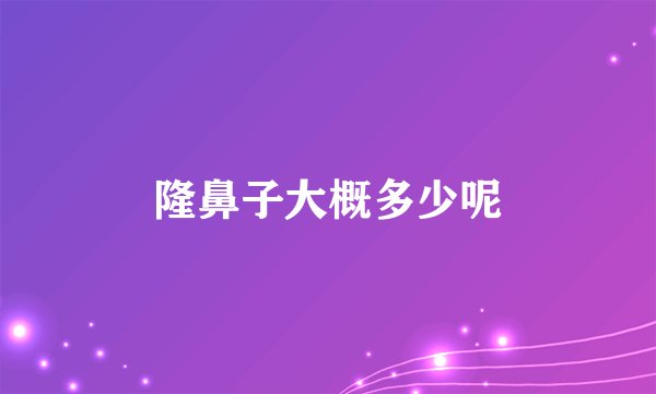 隆鼻子大概多少呢