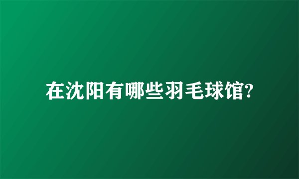在沈阳有哪些羽毛球馆?