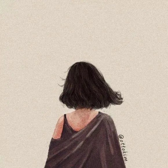 有没有唯美好看的女生背影插画图片？