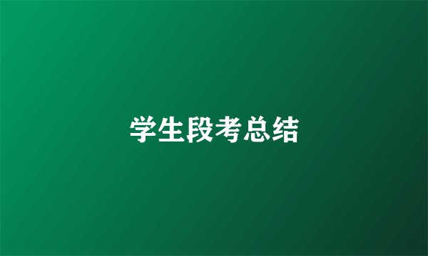 学生段考总结