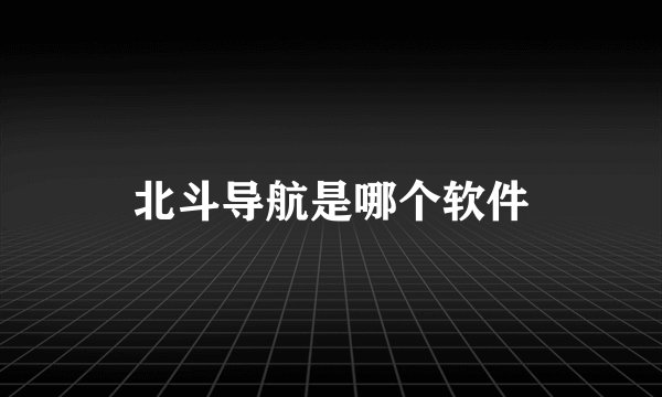 北斗导航是哪个软件