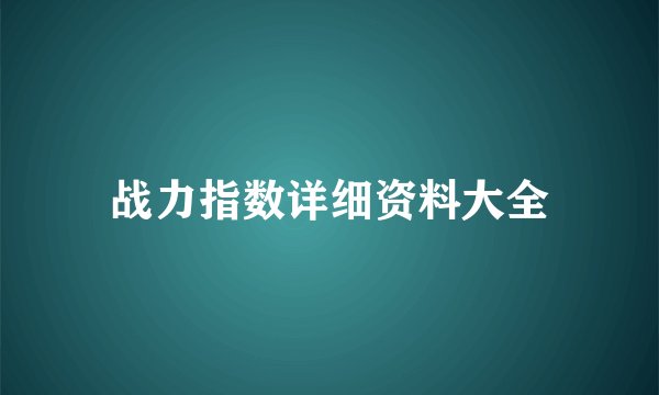 战力指数详细资料大全