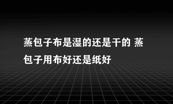 蒸包子布是湿的还是干的 蒸包子用布好还是纸好