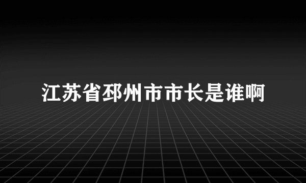 江苏省邳州市市长是谁啊