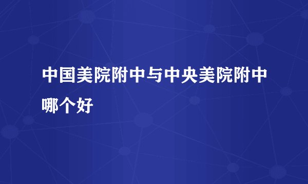 中国美院附中与中央美院附中哪个好