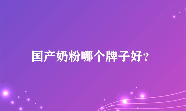 国产奶粉哪个牌子好？