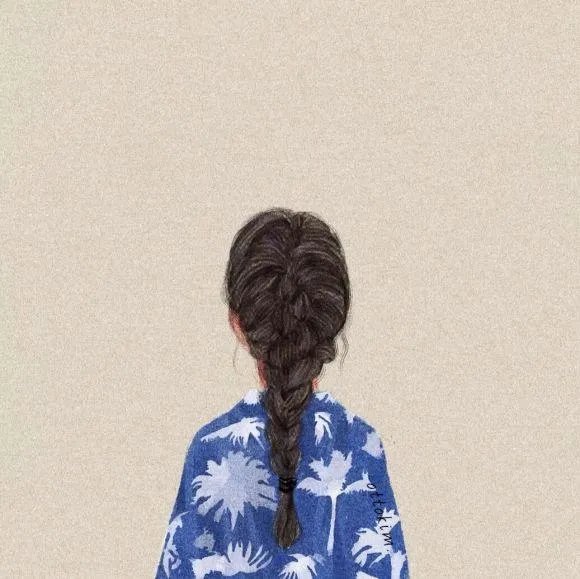 有没有唯美好看的女生背影插画图片？