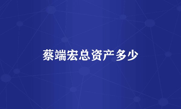 蔡端宏总资产多少