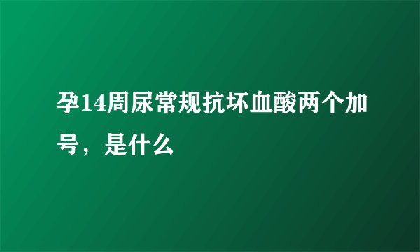 孕14周尿常规抗坏血酸两个加号,是什么
