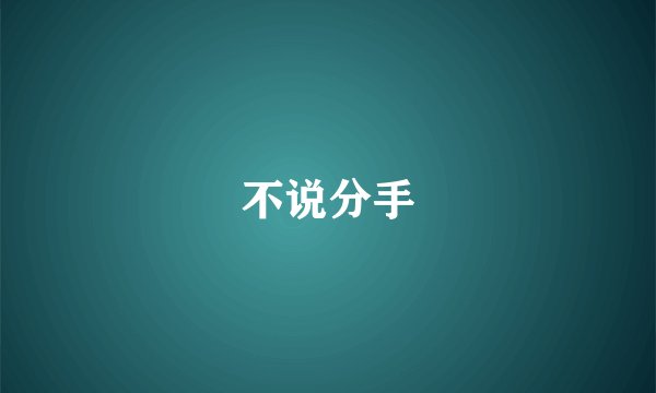 不说分手