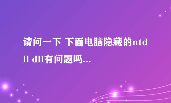 请问一下 下面电脑隐藏的ntdll dll有问题吗?有图 请告诉指点一下。